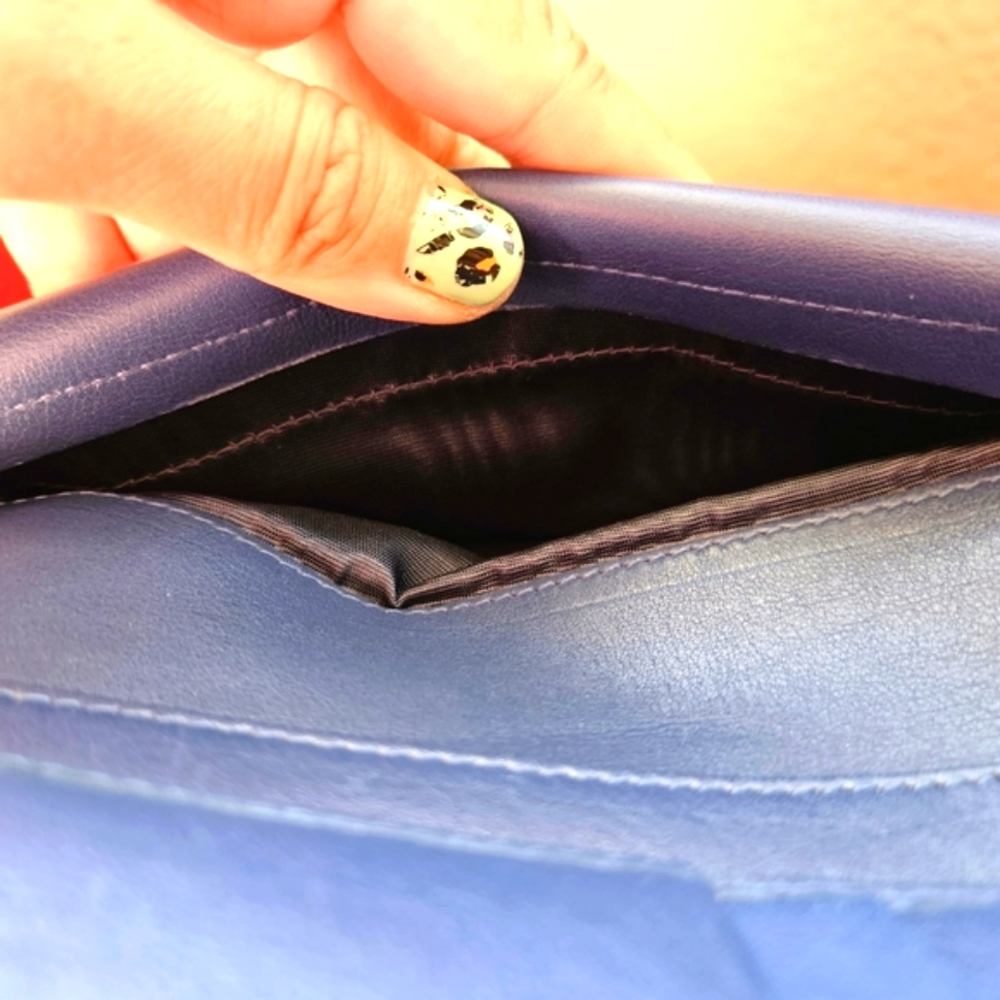 Valentino Rockstuds Mid Long CALFSKIN Leather Wallet Royal Blue Zip-Around - Picture 11 of 16